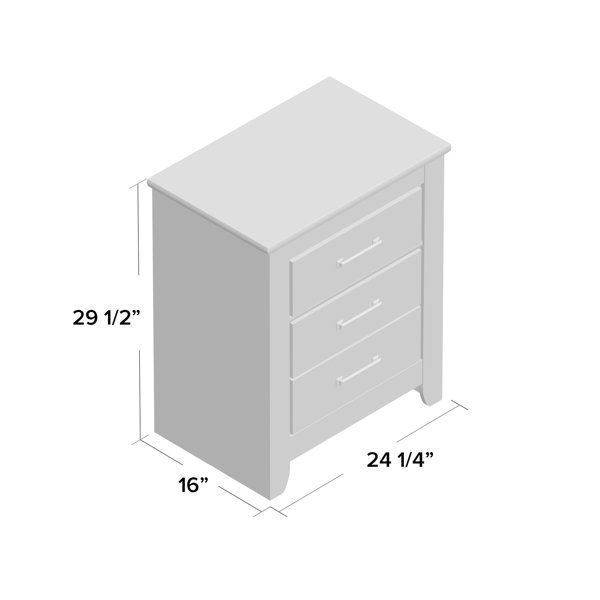 Lark Manor Penndel 29.5'' Tall 2 Drawer Nightstand in Dark Charcoal